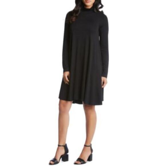Karen Kane Turtleneck Jersey Dress/Tunic With Pockets- XL - Black - Picture 6 of 12
